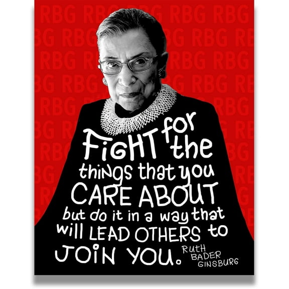 Inspirational Wall Art Ruth Bader Ginsburg Quote - RBG Motivational Wall Art Feminist Decor - Great Gift for a Teen or Girl - Women Empowerment Wall Decor poster