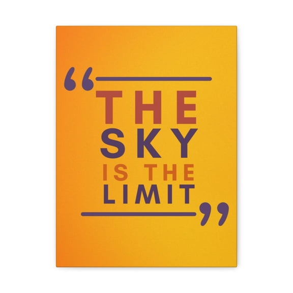 Inspirational Wall Art Sky Is The Limit  Motivation Wall Decor for Home Office Gym Inspiring Success Quote Print Ready to Hang Unframed