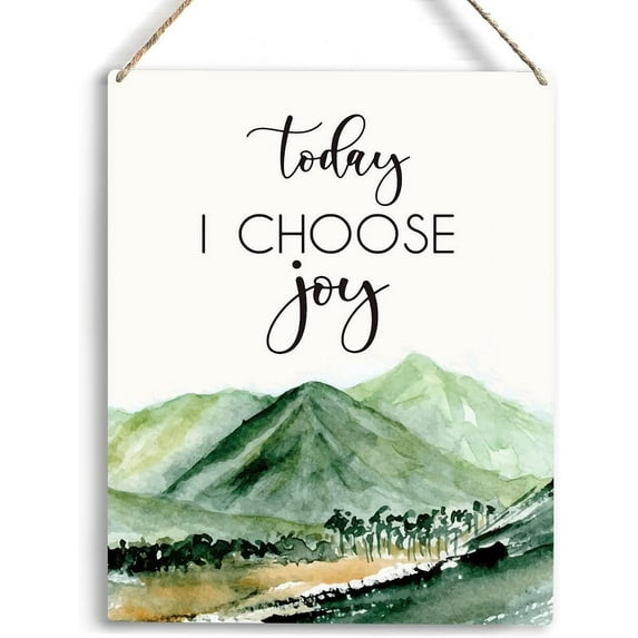 Inspirational Wall Art Today I Choose Joy Sign Vertical Wall Hanging Decoration Christian Wall Decor Family Religious Home Decor Funny Quotes Wooden Hanging Sign for Home Office Nursery 8x10 Inch
