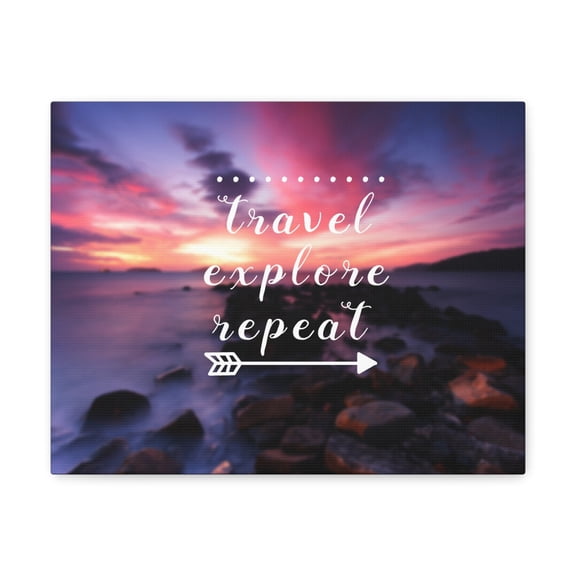 Inspirational Wall Art Travel Explore Repeat Motivational Print Ready to Hang Artwork Unframed