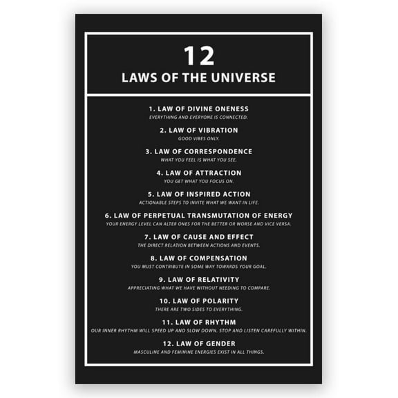 Inspirational Wall Art Universe Law Poster Motivational Quotes Print Spiritual Decor for Office Living Room Home Decor Teens Adults Men Women