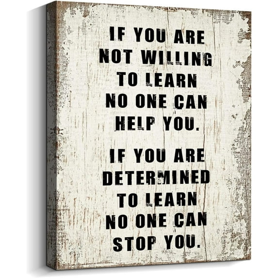 Inspirational Wall Art for Women - She Believe She Could So She Did - Motivational Wall Signs Rustic Farmhouse Word Artwork for Teenage Girl Room Decor Size 12x16