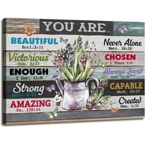 Inspirational Wall Art, You Are Beautiful, Teen Room Decor, Inspirational Quotes Contemporary Artwork Canvas Prints, Girls Room Decor Home ve for Living Room Bedroom Bathroom Framed Easy To Hang16x12