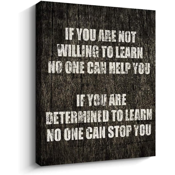 Inspirational Wall Art for Classroom, Motivational Quotes Mottos Canvas Artwork for School Office Teamwork Wall Decor, A