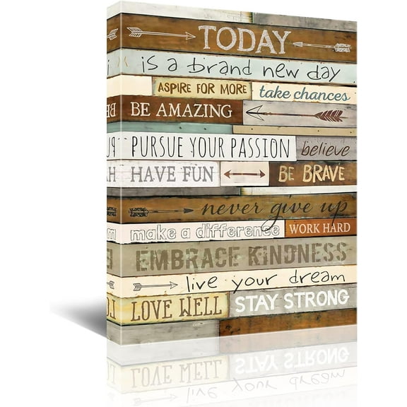 Inspirational Wall Art for Office Quotes Theme Decor Women Motivational Canvas Prints Framed Bathrooms Modern Size 12x16