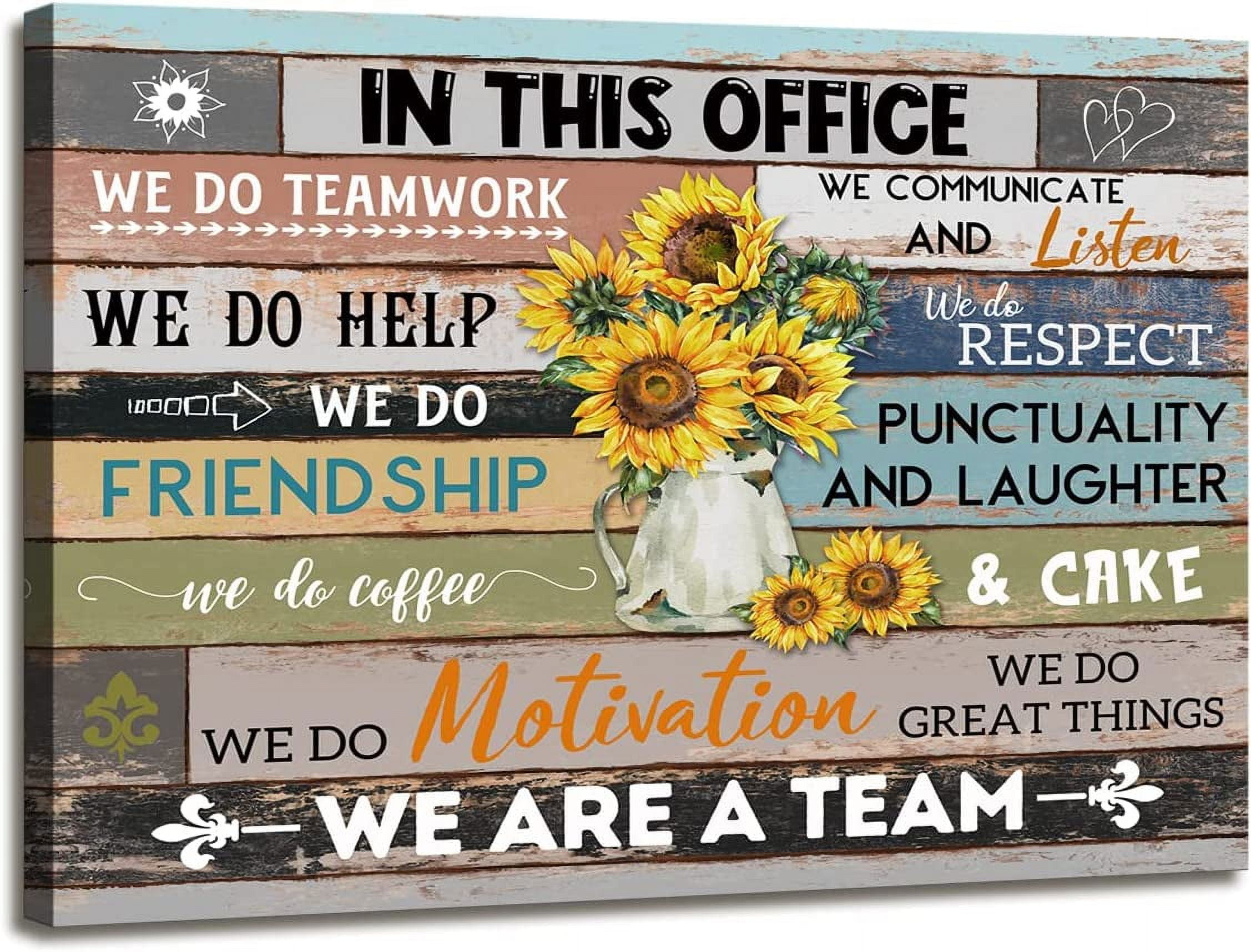 Inspirational Wall Art for Office, Teamwork Motivation Canvas Prints