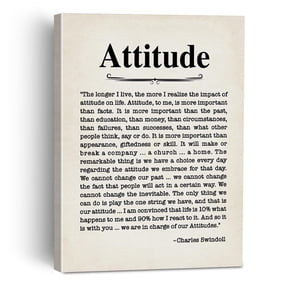 Inspirational Wall Decor Attitude Quote Canvas Painting Wall Art Decor for Home Office, Motivational Canvas Poster Print Decorative Gift Unframed 12x18inch(30x45cm)