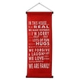 thumbnail image 1 of Inspirational Wall Decor Banner, Inspiring Quote Scroll, Affirmation Motivational Uplifting Message, Thought Saying Tapestry "In This House" Color: Bright Red, 1 of 2