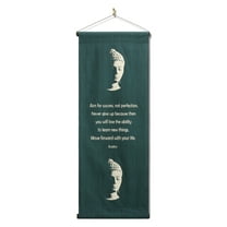Inspirational Wall Decor "Buddha - Aim For Success" Banner, Inspiring Quote Hanging Scroll, Affirmation Motivational Uplifting , Thought Tapestry Color: Blue