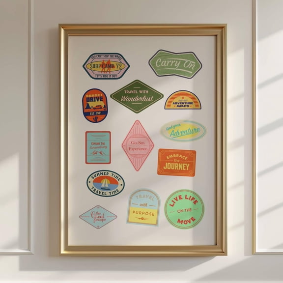 Inspirational Wall Decor Cute Stickers Art Desk Trendy Granola Art, Unframed Canvas 16x20in