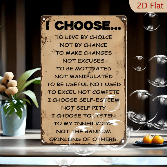 [Inspirational Wall Decor] Multi-Purpose 1pc Retro Wall Decor Sign - Inspirational Choice Quotes Art for Home, Office, Cafe, Bar, Restaurant, Garage - Easy to Hang, Versatile for Holiday  8*12in