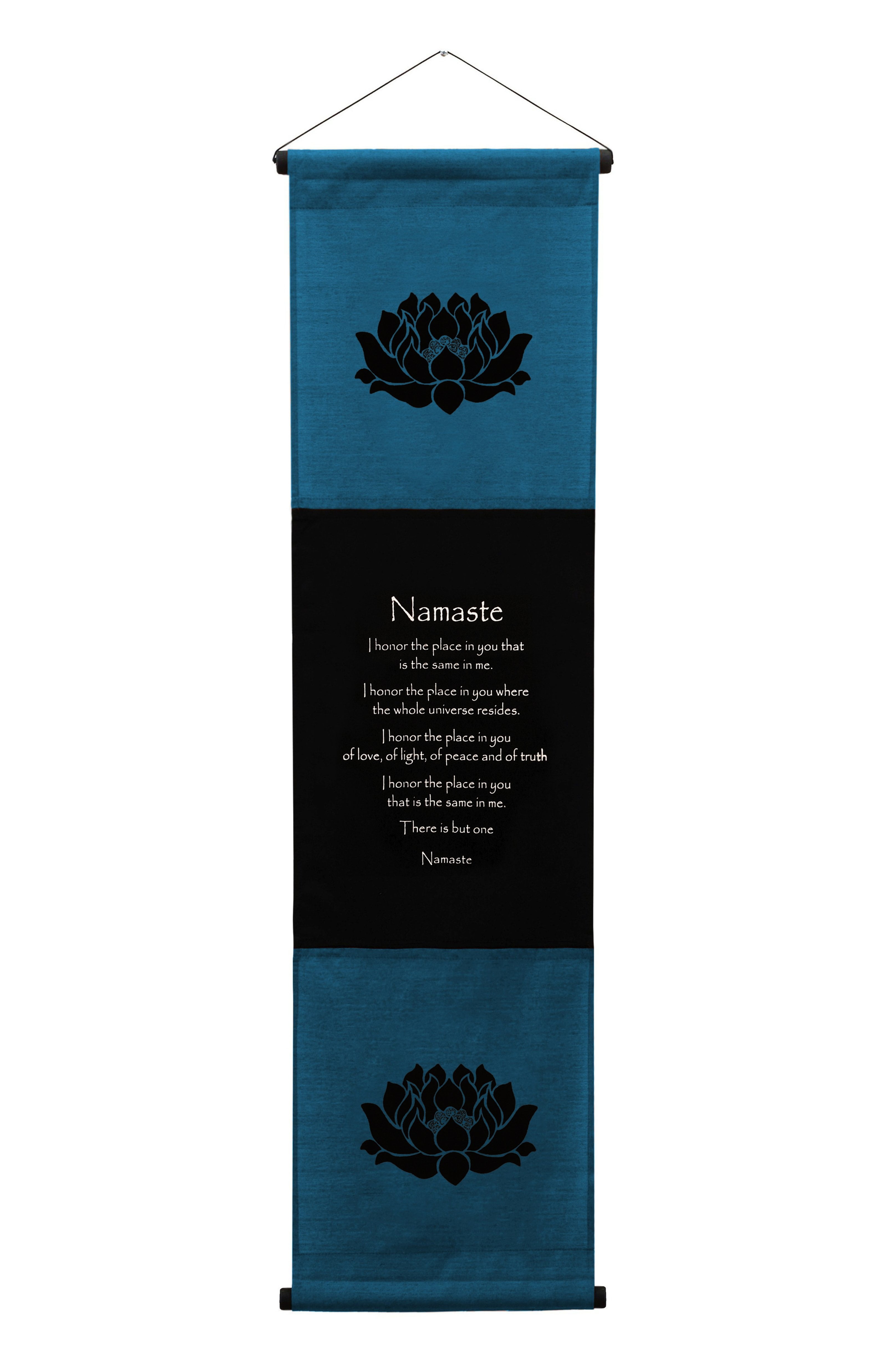 Blue Cotton Namaste Banner with Inspirational Quote