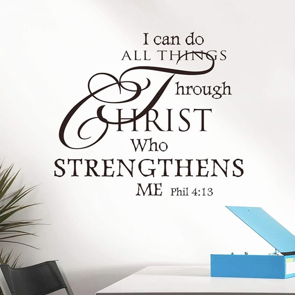 Inspirational Wall Decor Quotes StickersI Can Do All Things Through Christ Who Strengthens Me Decor for Living Room Bedroom Classroom Playroom Nursery Room Wall Decals Decorations