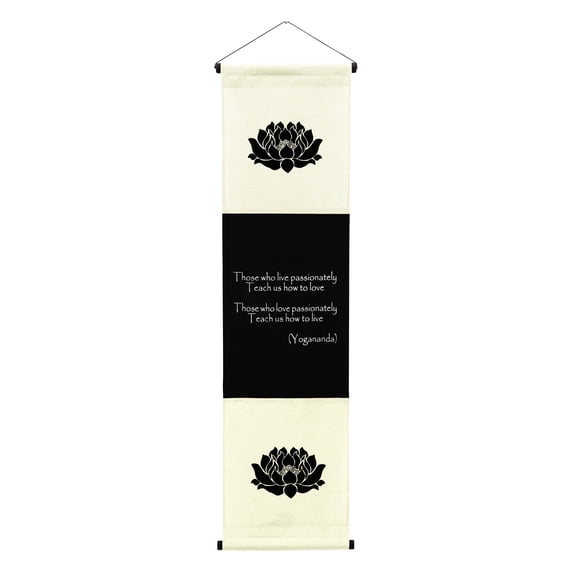 Inspirational Wall Decor Yogananda Banner Art, Inspiring Quote Wall Hanging Scroll, Affirmation Motivational Uplifting Message, Thought Saying Tapestry Yogananda Color: Cream/Off White