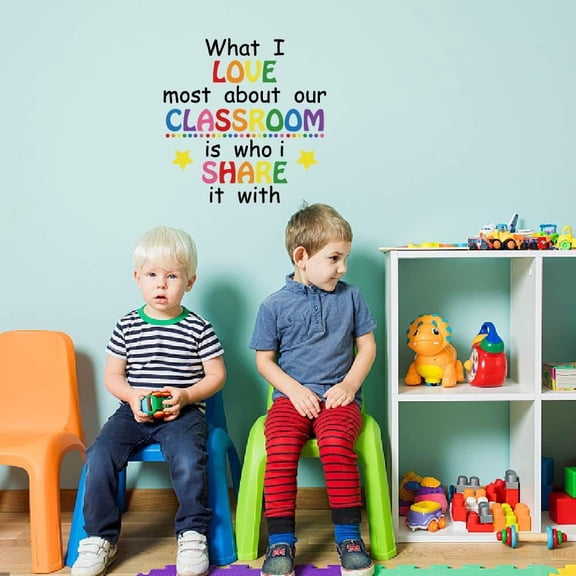 Inspirational Wall Sticker Colorful Letter Decals What I Love Most Our Love and Share Classroom Rainbow Wall Decor Classroom Decal School Playroom Vinyl Sticker diy making