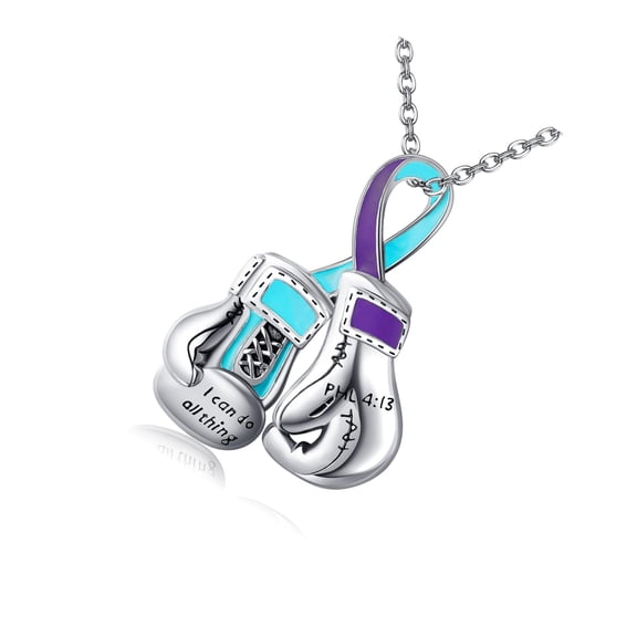 Inspirational Women Fighting Necklace Zn Alloy Collarbone Chain With Boxing Glove Charm For Everyday Wear
