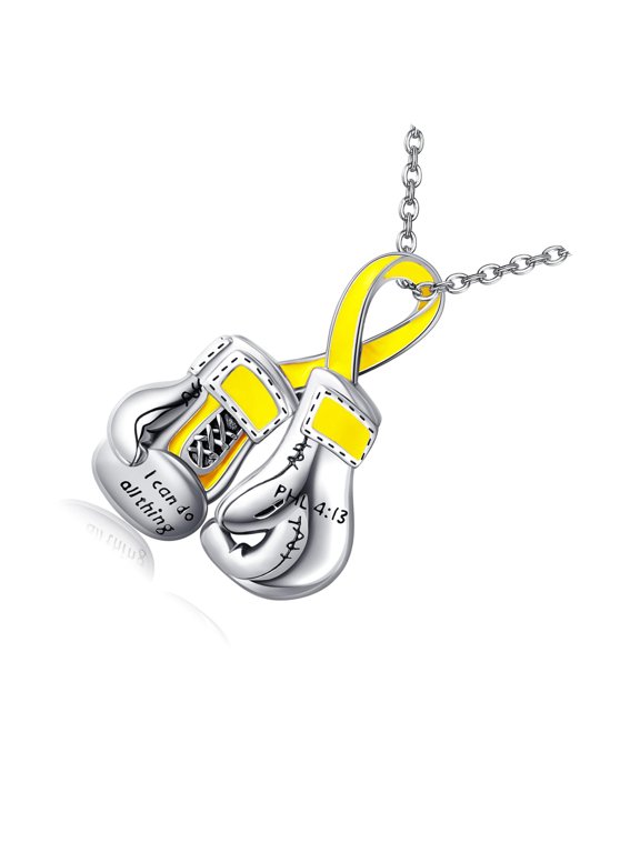 Inspirational Women Fighting Necklace Zn Alloy Collarbone Chain With Boxing Glove Charm For Everyday Wear