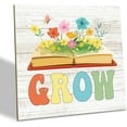 Inspirational Wood Sign, Grow, Wood Plaque Table Art Sign, Rustic Desk