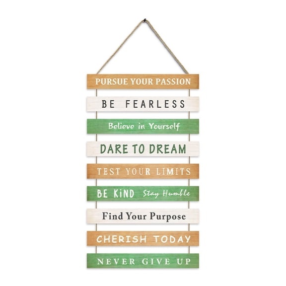 Inspirational Wood Wall Board Sign for Positive Energy Quotes Wall Plaque