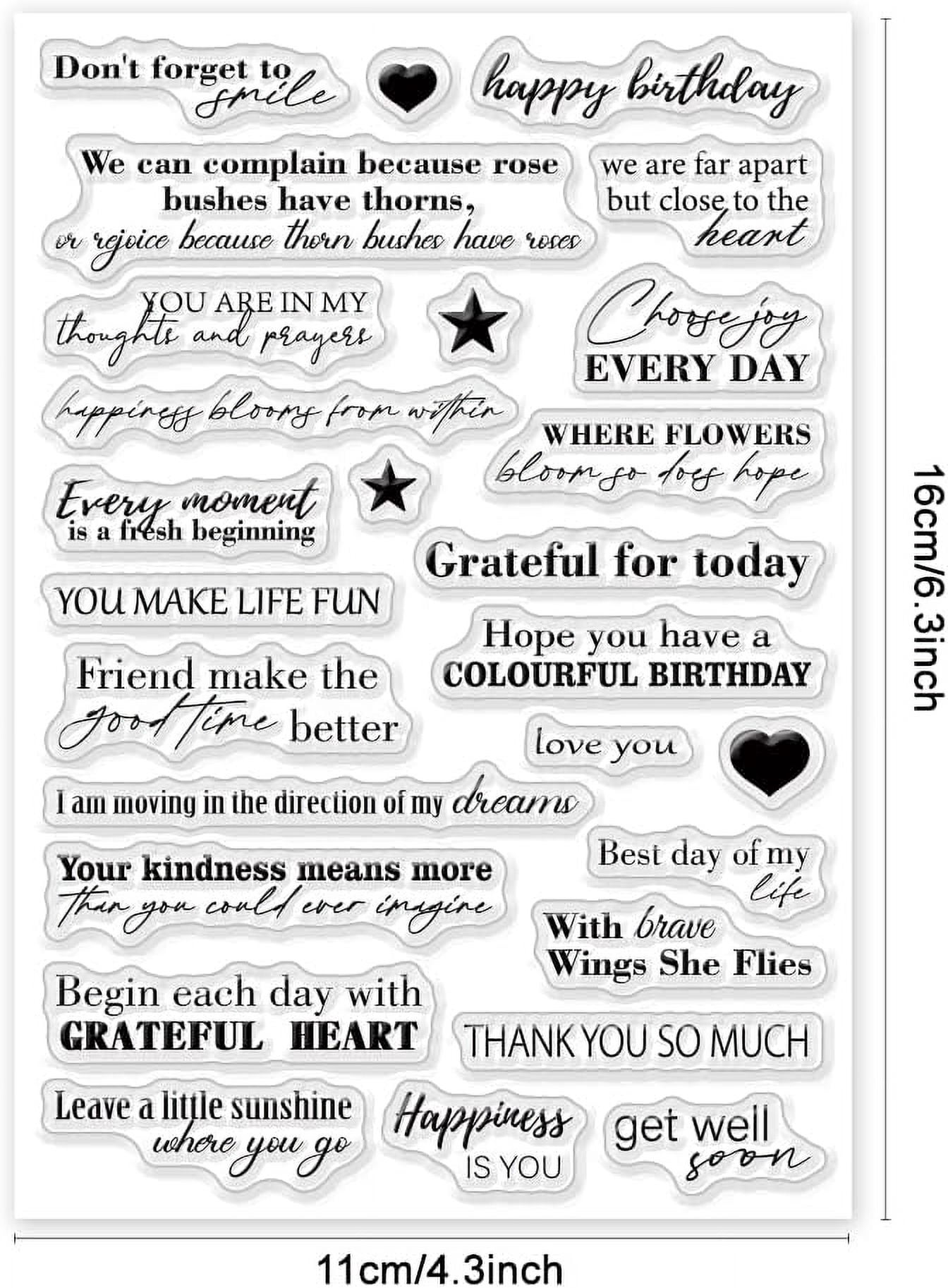 Inspirational Words Clear Stamps 6.3x4.3 Sentimental Blessing Words ...