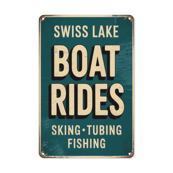 Inspirational quote wall decor featuring Boat Rides Lake Skiing Tubing Snowflake Metal Tin Sign Lake House Marina Decor Perfect For Hanging In Dock Cabin Rustic 8x12 inch metal sign for apartment
