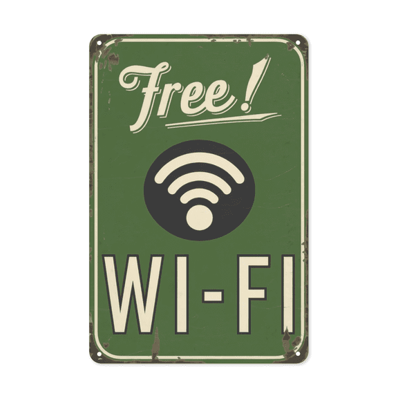 Inspirational quote wall decor featuring Free Wifi Metal Tin Sign Cafe Decor Coffee Shop Office Cubicle Perfect For Hanging In Internet Cafes With Vintage 8x12 inch metal sign for home office wall