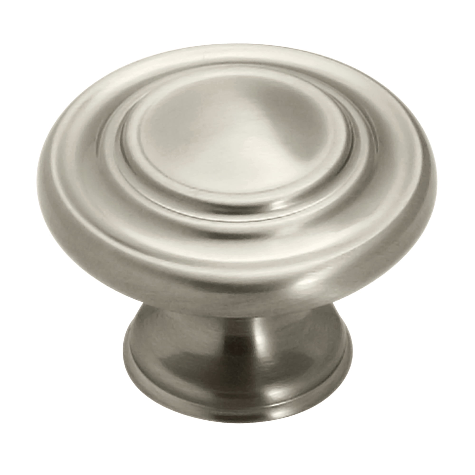 Satin Nickel Round Cabinet Knob with Mounting Hardware
