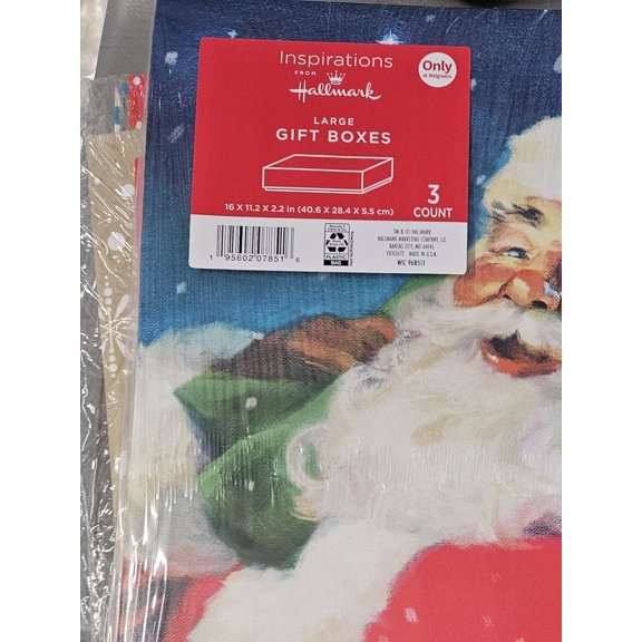 Inspirations From Hallmark Large Christmas Holiday Gift Boxes, 3 count, 16 x 11.2 x 2.2 In (40.6 x 28.4 x 5.5 cm)