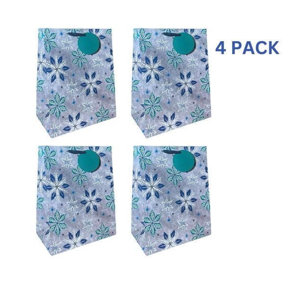 Inspirations From Hallmark Large Snowflake Gift Bag 4pk - 10.5"x13"