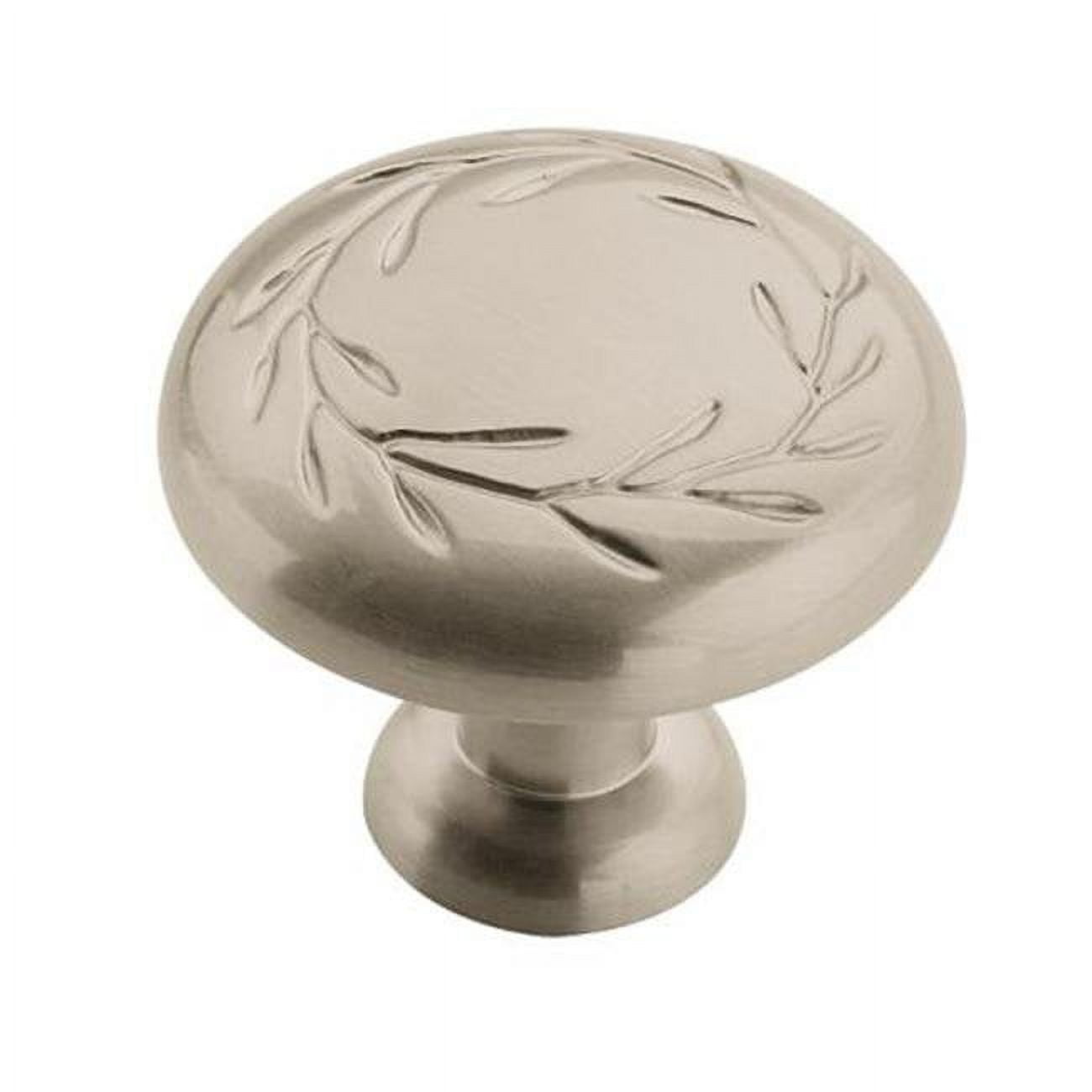 Satin Nickel Round Rope Cabinet Knob with Mounting Hardware
