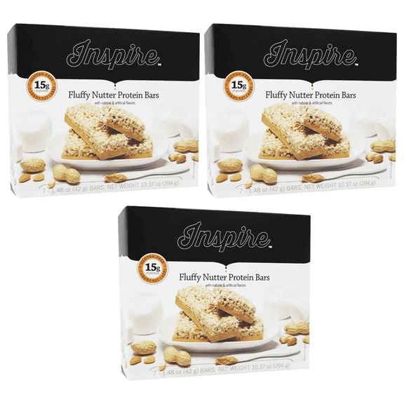 Inspire 15g Protein & Fiber Bars by Bariatric Eating - Fluffy Nutter Size: 3-Pack