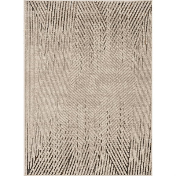 Inspire 7504 Ivory/Grey Parker Area Rug, Size - 3'3" x 4'7"