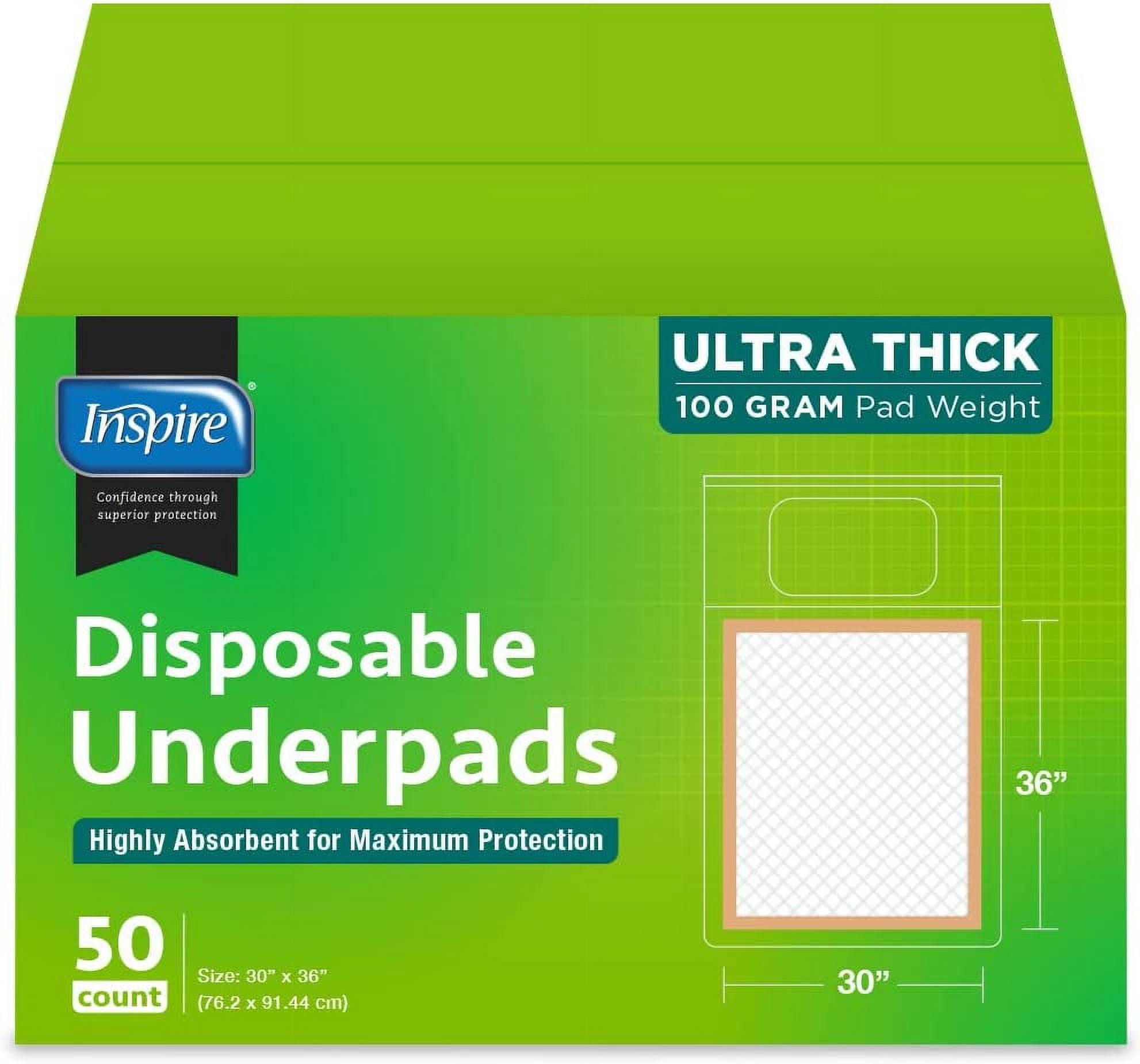 Wave Disposable Underpads 23'' X 36'' (30 Count) Incontinence Pads 68g Each  Chux Bed Covers Puppy Training, Super Absorbent Protection for Kids Adults  Elderly