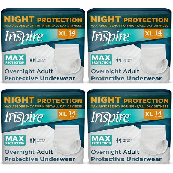 Inspire Adult Diapers Women or Men - MAX Absorbency | Our MOST Absorbent and Dry, Incontinence Underwear for Women or Men | Leak Proof Diaper Overnight or Daytime for Heavy