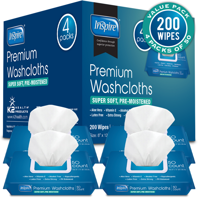 Inspire Adult Wet Wipes, Adult Wash Cloths Extra Large, Adult Wipes for
