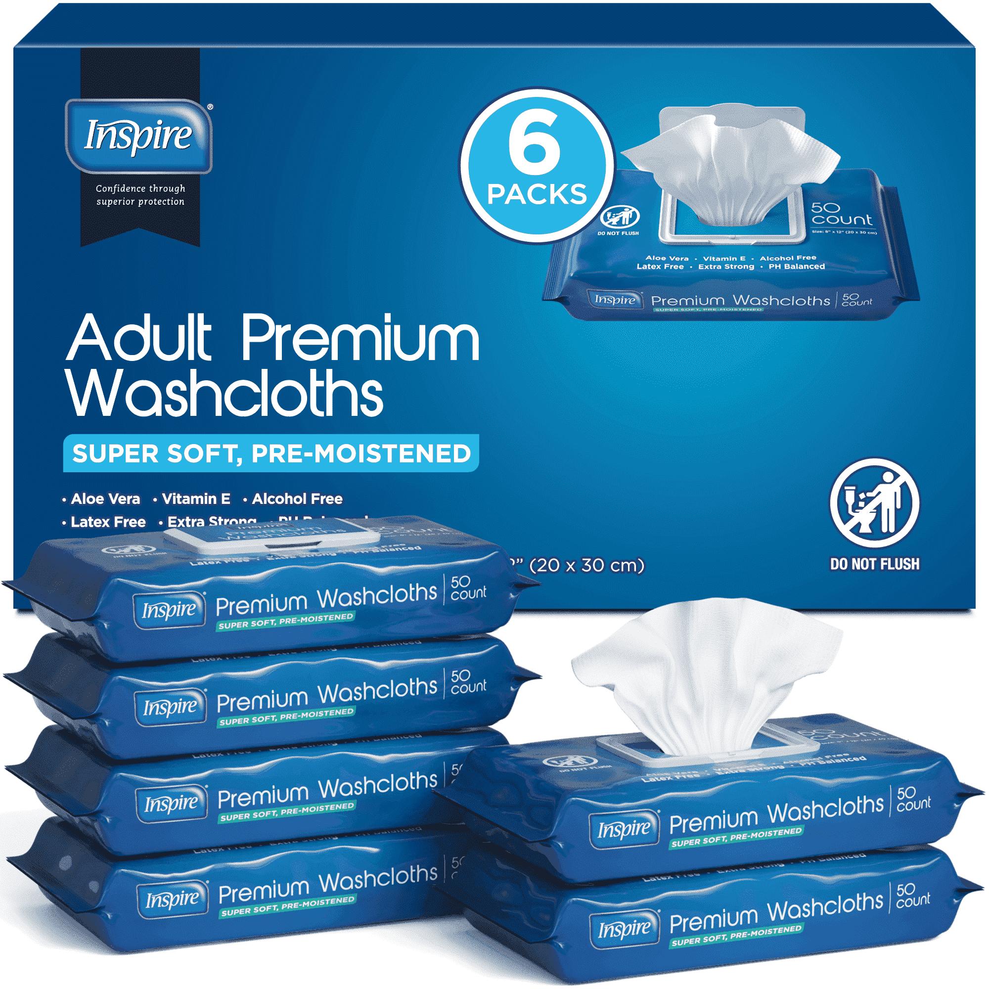 INSPIRE Adult Wet Wipes 8 x12 Large 6 Packs Of 50 Walmart inspire-adult-wet-wipes-8-x12-large-6-packs-of-50-walmart