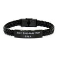 thumbnail image 1 of Inspire Birman Cat, Best Birman Mom Ever, Funny Holiday Braided Leather Bracelet from Cat Lovers, 1 of 1