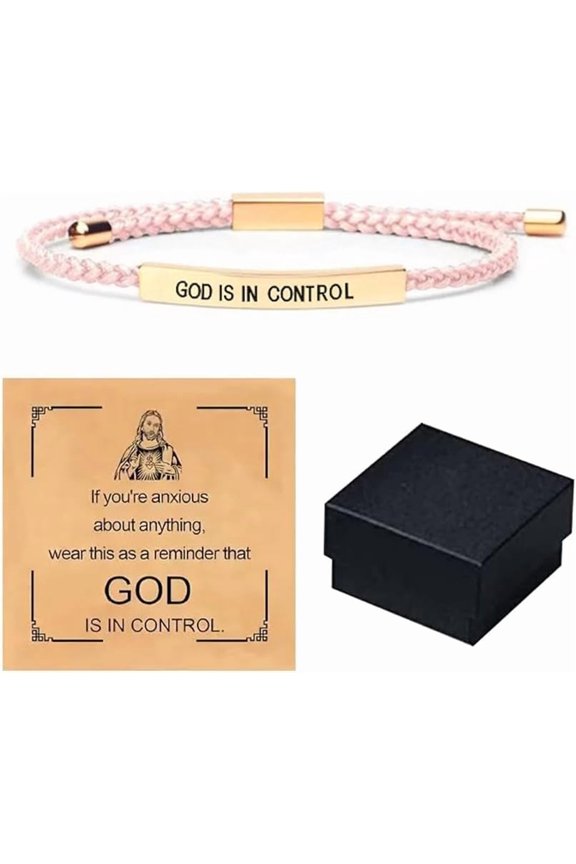 Inspire Bracelet “God Is in Control”, Dios Tiene El Control Pulsera, Christian Faith Bracelet with Gift Box