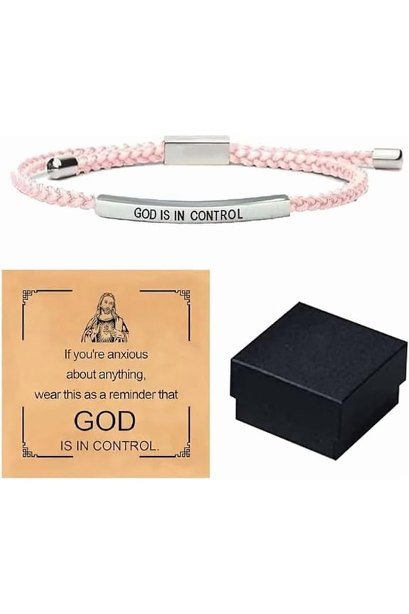 Inspire Bracelet “God Is in Control”, Dios Tiene El Control Pulsera, Christian Faith Bracelet with Gift Box