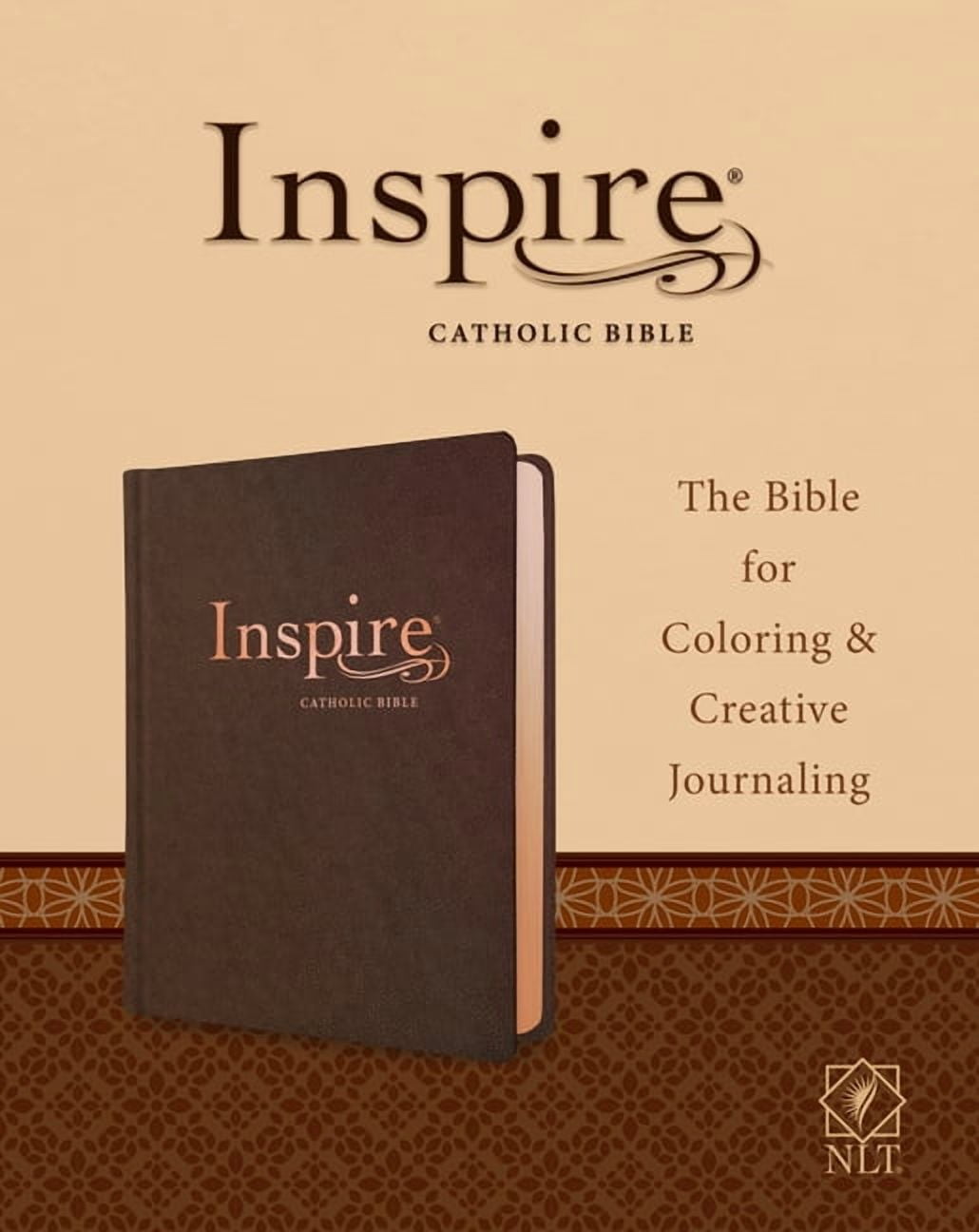 Inspire Catholic Bible NLT (Leatherlike, Dark Brown): The Bible for Coloring & Creative Journaling, (Hardcover)
