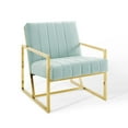 thumbnail image 1 of Modway Inspire Channel Performance Velvet Tufted Arm Chair in Mint, 1 of 8