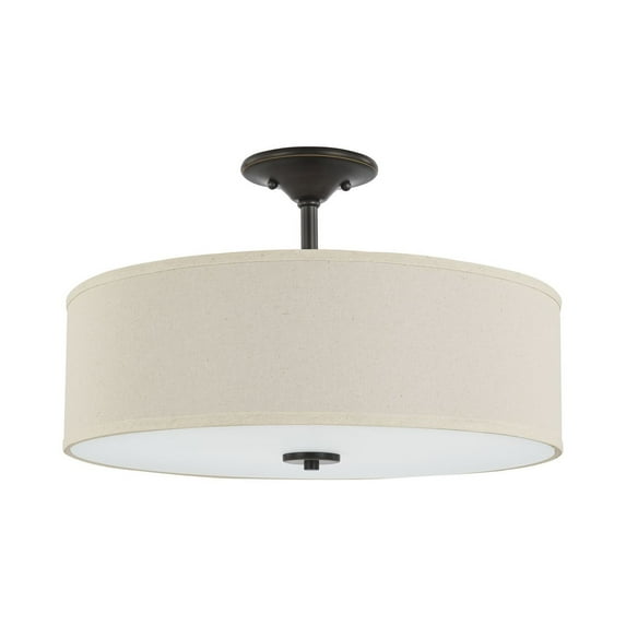 Inspire Collection Antique Bronze Three-Light 18" Semi-Flush Mount