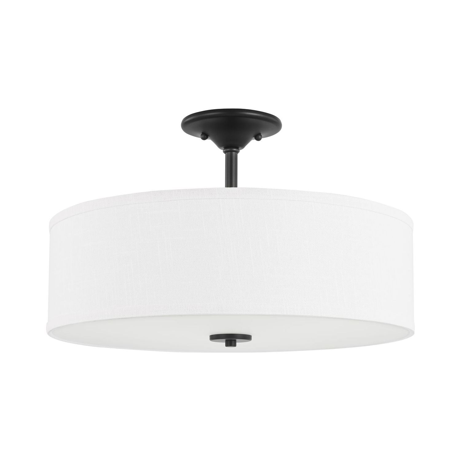 Graphite Elegance 20" Indoor/Outdoor Drum Ceiling Light with Summer Linen Shade