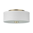 thumbnail image 1 of Inspire Collection Two-Light Satin Brass Summer Linen Shade New Traditional Flush Mount Light, 1 of 6