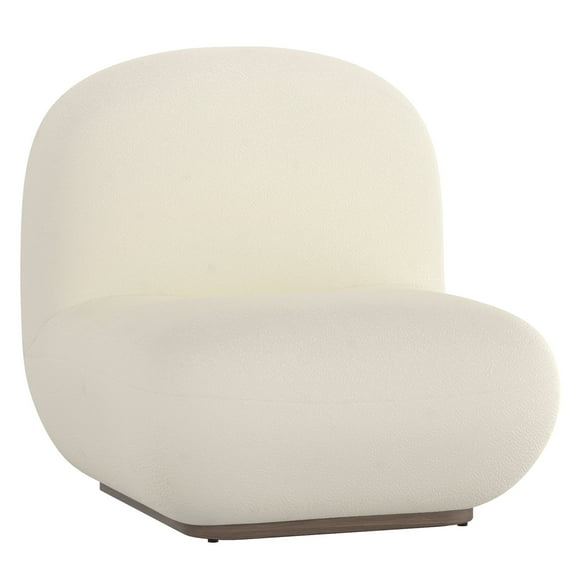 Inspire Contemporary Boucle Fabric Accent Chair Ivory
