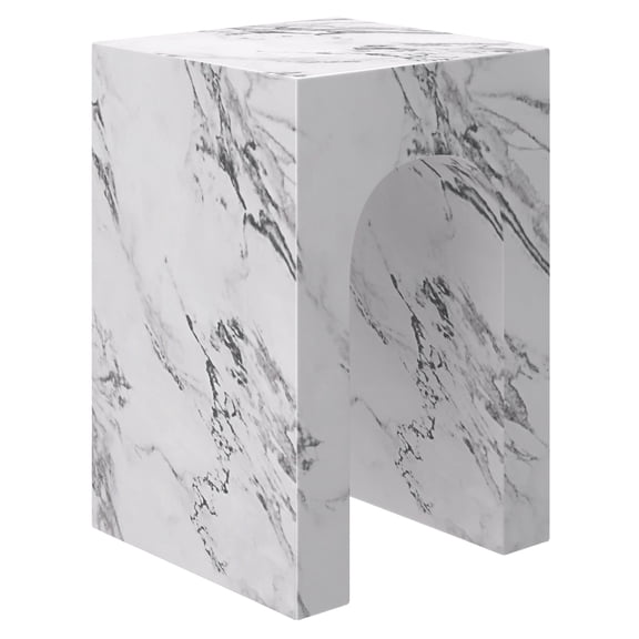 Inspire Contemporary ECC Concrete Square Accent Table - Bulgari White
