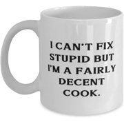 Inspire Cook 11oz 15oz Mug, I Cant Fix Stupid but Im a Fairly Decent Cook, Present For Friends, Sarcasm From Team Leader