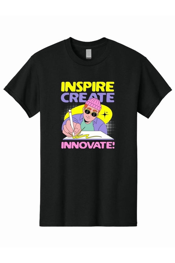 Inspire Create Innovate Artist Designer Creative Typography Studio Unisex T-Shirt, S-5XL