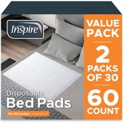 وسائد سرير Inspire التي تستخدم لمرة واحدة، وسائد سرير واقية 24x30، 60 قطعة