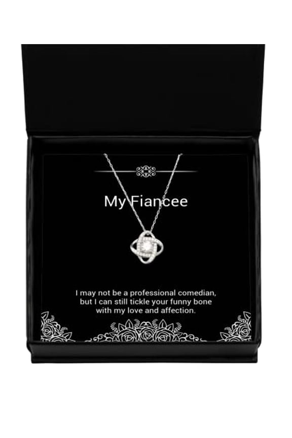 Inspire Fiancee Gifts, I May not be a Professional Comedian, but I can Still, Gag Holiday Love Knot Silver Necklace Gifts for, Engagement Ring, Wedding Ring, Bridal Jewelry, Grooms Gift, Proposal